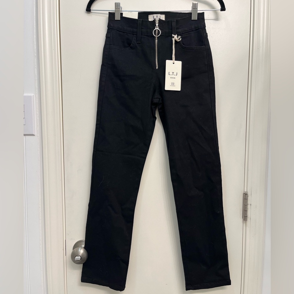 LTJ Black Denim Straight-Leg Jeans